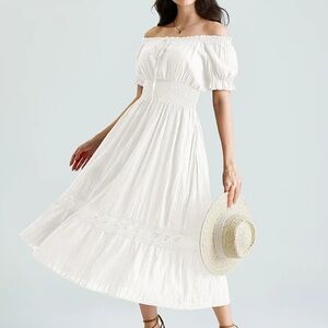 Scarlet Darkness Renaissance Off Shoulder White Dress - 2XL